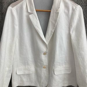 White Linen Blazer, Size 14
